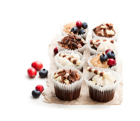 Chocolate  mini cupcakes with toffee
