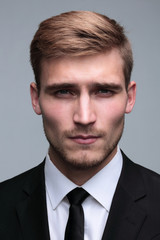 closeup face of a serious businessman.