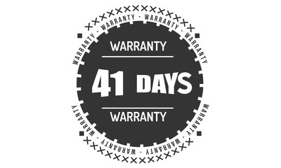 41 days warranty rubber stamp guarantee