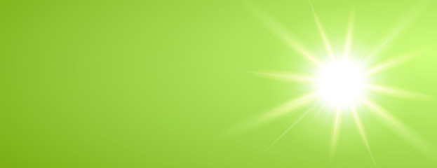 Banner mit strahlender Sonne, Grün  - Frühling /Sommer 