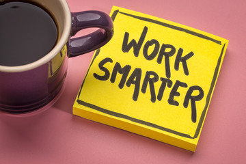 work smarter inspirational reminder note