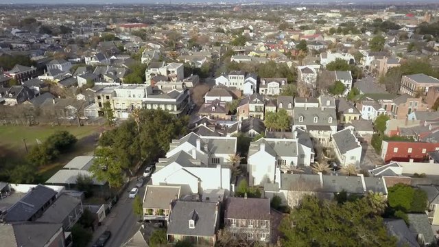 Flyover French Quarter toward Marigny