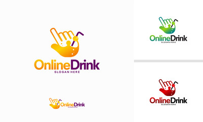 Online Drink logo designs concept vector, Online Juice logo template, Cursor logo designsOnline Drink logo designs concept vector, Online Juice logo template, Cursor logo designs