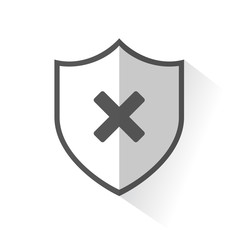 Flat Shield Icon - X