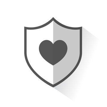 Flat Shield Icon - Heart