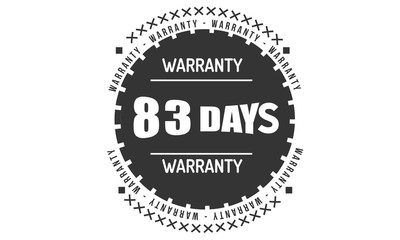 Fototapeta na wymiar 83 days warranty icon vintage rubber stamp guarantee