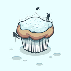 Mountaineers who stormed a winter cake