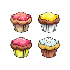 Cupcakes with different fillings of different colors