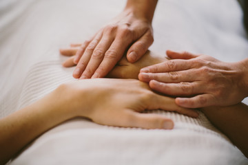 hands during a massage