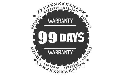 Fototapeta na wymiar 99 days warranty icon vintage rubber stamp guarantee