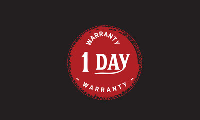 Obraz premium 1 days warranty icon vintage rubber stamp guarantee
