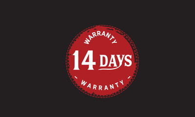 Fototapeta na wymiar 14 days warranty icon vintage rubber stamp guarantee