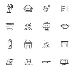 Doodle Travel icon set © Артём Сторчак