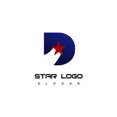 Letter D Star Logo