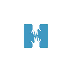 Letter H Loge, Helping Hand Icon