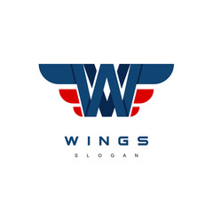 Wings Logo Design, Lettering Icon