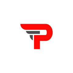 Letter P Wings Logo