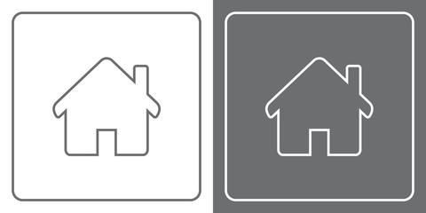 Flat Icon Button - Home