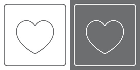 Flat Icon Button - Heart