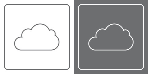 Flat Icon Button - Cloud