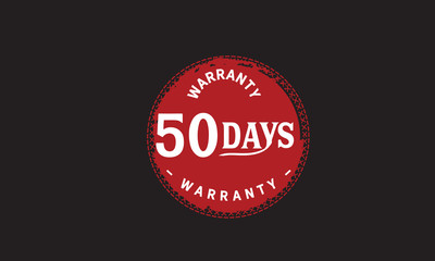 50 days warranty icon vintage rubber stamp guarantee