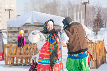 People celebrate carnival. The Slavs celebrate the winter. People see off winter.