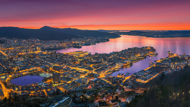 Panorama Floyen at sunset.