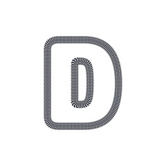 D Tire Print Track Letter Logo Icon Design