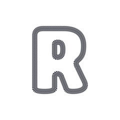 R Tire Print Track Letter Logo Icon Design