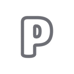P Tire Print Track Letter Logo Icon Design