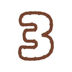 3 Wood Letter Logo Icon Design