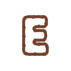 E Wood Letter Logo Icon Design