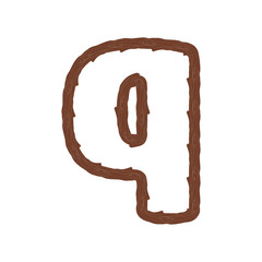 Q Wood Letter Logo Icon Design