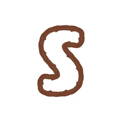 Fototapeta premium S Wood Letter Logo Icon Design