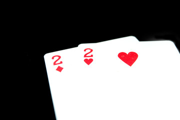 Two of Spades Playing card. Playing cards 2 Isolated On Black Background Great for Any Use.