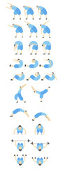 Morning Hymn,set of flat characters,various physical exercises,healthy lifestyle,vector image, cartoon characters