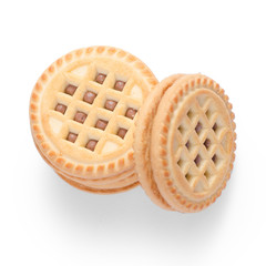 The cookies biscuits with cacao chocolate filling