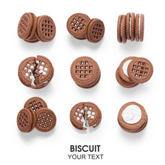 Different sides seamless computation of cookies biscuit chocolate pattern