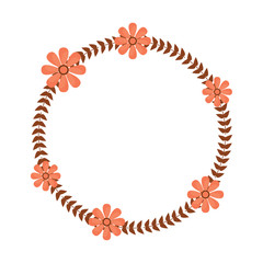 flower crown emblem  icon image vector illustration design 