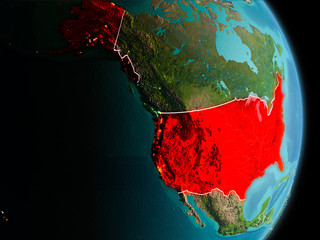 Morning over USA on Earth