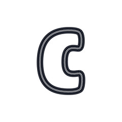 Obraz premium C Zipper Letter Logo Icon Design