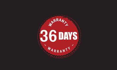 Obraz premium 36 days warranty icon vintage rubber stamp guarantee