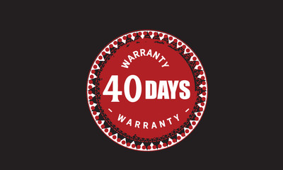 40 days warranty icon vintage rubber stamp guarantee