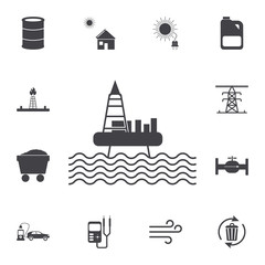 Naklejka premium Offshore oil platform icon. Set of energy icons. Premium quality graphic design icons. Signs and symbols collection icons for websites, web design, mobile app