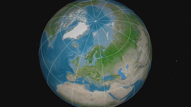 Zoom-in on Finland outlined. Satellite