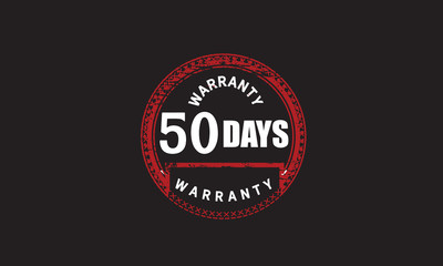 Fototapeta na wymiar 50 days warranty icon vintage rubber stamp guarantee