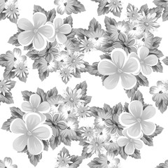 abstract background of flowers. Monochrome seamless pattern. For design postcards, greeting, invitation cards for birthday, Valentine's day, party, celebration, festival, wedding.