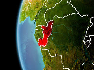 Congo from space in evening