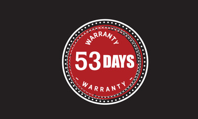 Obraz premium 53 days warranty icon vintage rubber stamp guarantee