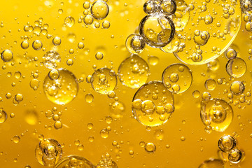 golden yellow bubble oil - obrazy, fototapety, plakaty